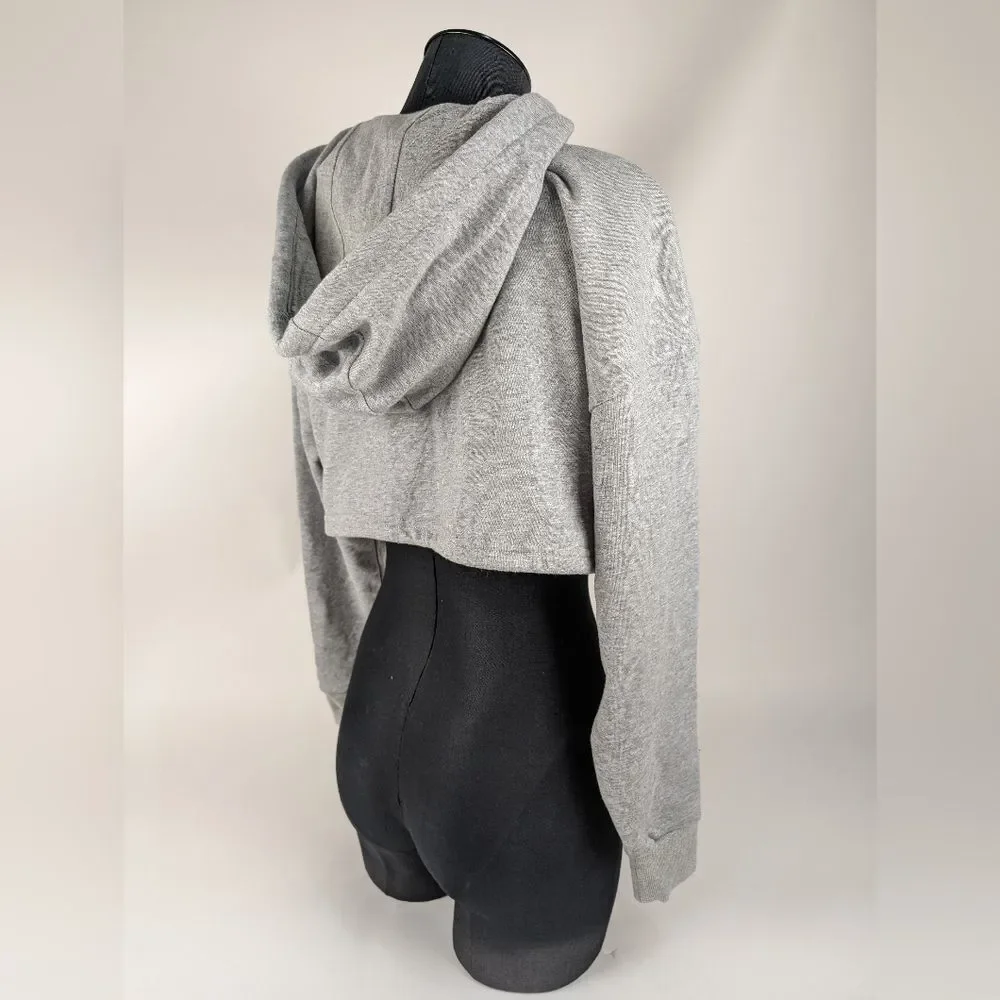 Cropped NEU Neuapparel Hoodie Sweatshirt Grey Women's Medium Long Sleeve - Picture 4 of 8